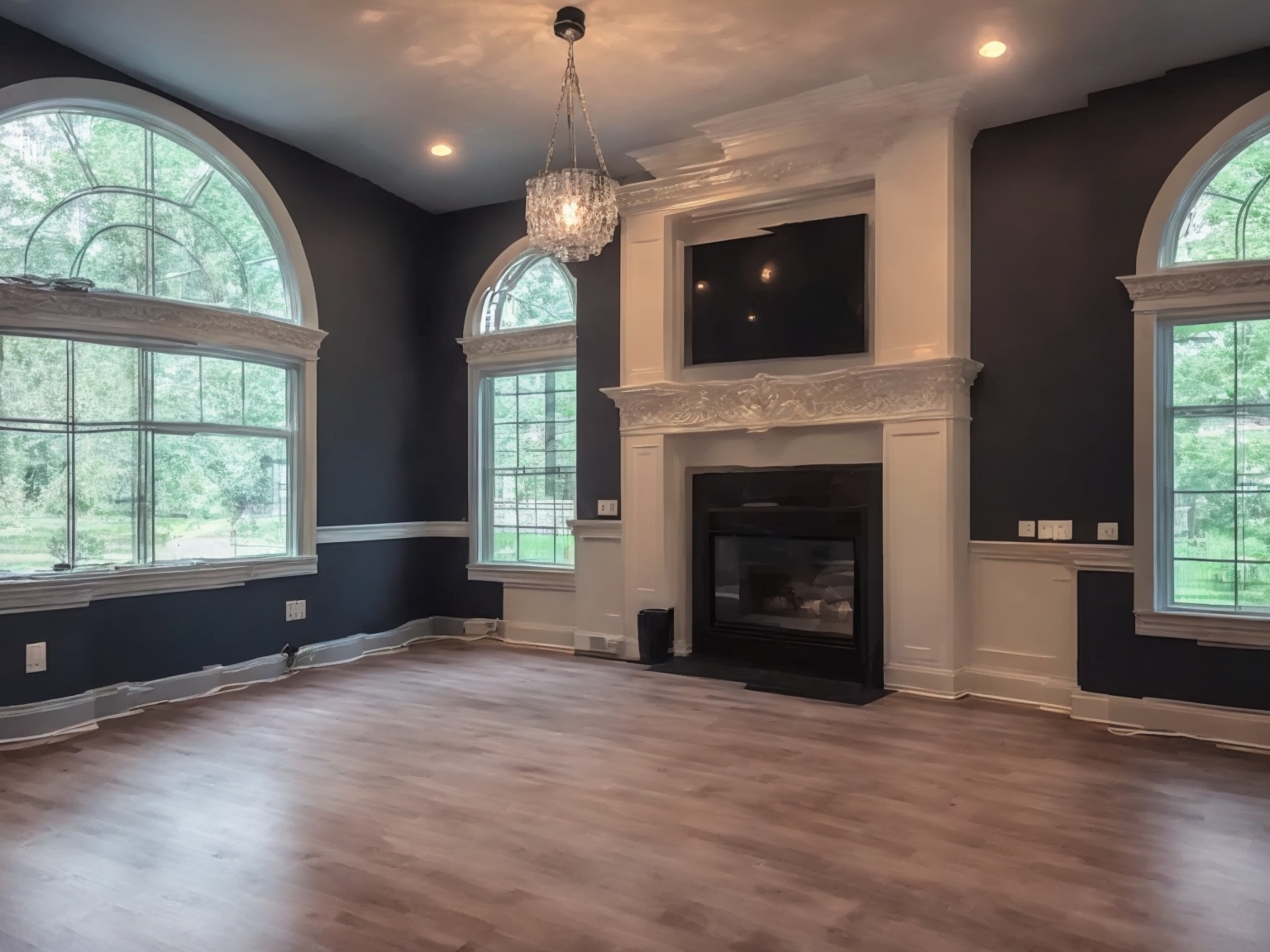 Interior painting project showcasing professional finish