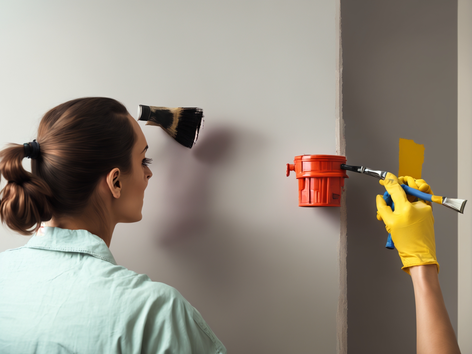 Painting project in progress showing professional technique